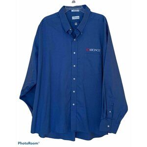 Kronos Men’s Long Sleeve Button Blue Van Heusen Shirt Size 4XL 20-20 1/2 36/37